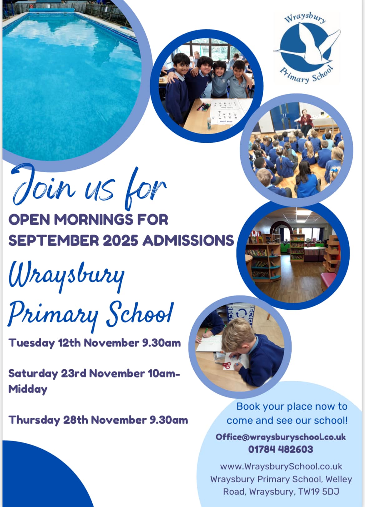 Wraysbury Primary School Open Days for September 2025 intake